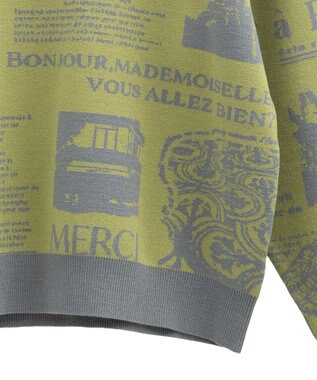 Green Parks ・ｆｕｒｒｙ　ｒａｔｅ　ジャカードニットプルオーバ Yellow