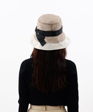 AURORA 【 LANVIN en Bleu （ランバン オン ブルー）】オーガンジーｘグログランクロッシェハット ベージュ