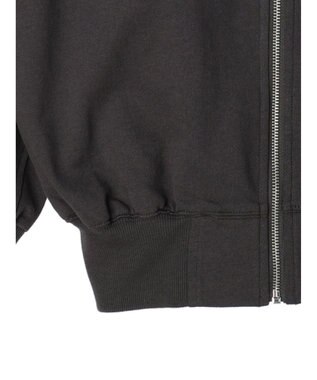 Green Parks コットンＵＳＡミニ裏毛ロングＺＩＰパーカー Dark Gray