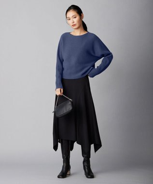 ICB 【洗える】 スモールパターンプリント  スカート ブラック系