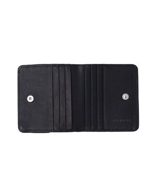 FOLNA RD ソフトレザー・ホイルレザー エンべロープ二つ折り財布 ブラック