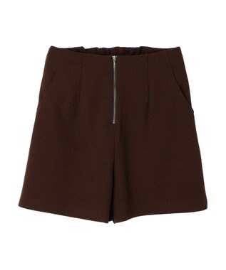 earth music&ecology フロントジップショートパンツ Chocolat