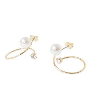 YECCA VECCA パールスパイラルピアス Gold