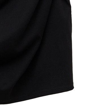 Green Parks ドレープオフショルフレンチ袖Ｔシャツ Black