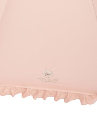 MOONBAT PAUL&JOE ACCESSOIRES (ポール&ジョー) 晴雨兼用日傘 長傘 ワンポイントクリザンテームフリル 一級遮光 遮熱 UV ピーチ