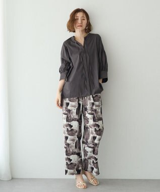 YECCA VECCA アブストラクト柄ワイドパンツ Gray