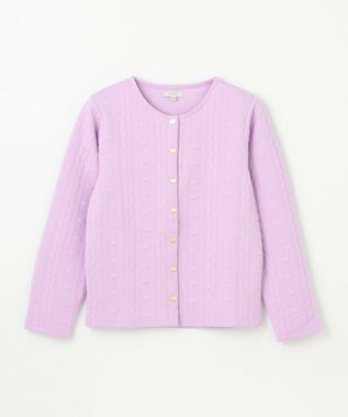ANY KIDS ふくれジャガードカーディガン ラベンダー