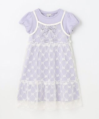 ANY KIDS チュールキャミソール付き ワンピース サックスブルー