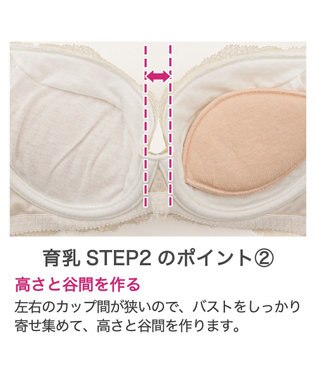 BRADELIS New York 【BRADELIS New York/ 育乳補整ブラ・STEP2 寄せる】ローズステップ2ブラ24A1  谷間を作ってキープする補正ブラ アイボリー