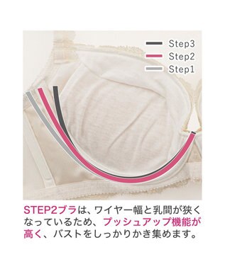 BRADELIS New York 【BRADELIS New York/ 育乳補整ブラ・STEP2 寄せる】ローズステップ2ブラ24A1  谷間を作ってキープする補正ブラ アイボリー