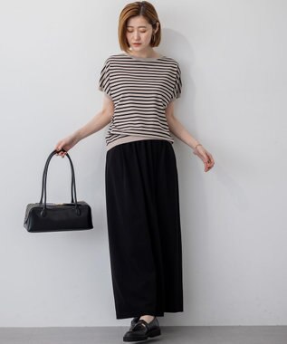 23区 【WEB&一部店舗限定/接触冷感/洗える】ツイストコットンプレーティング スカート ブラック系