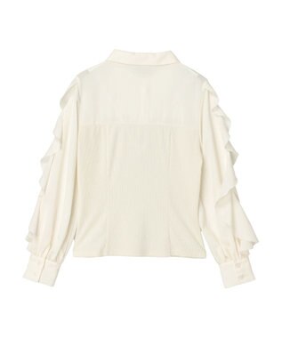 earth music&ecology ドッキングフリルシャツ見えプルオーバー Ivory