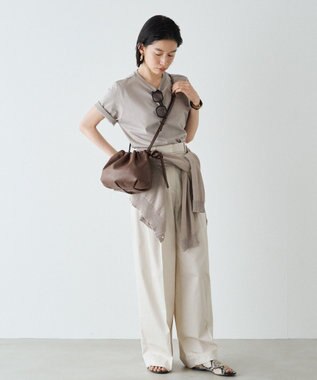 russet レザー巾着4WAYショルダーバッグ(CE-1454) D.Brown