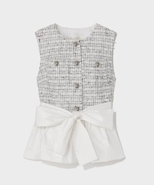 GRACE CONTINENTAL ツイードコンビジレ ホワイト