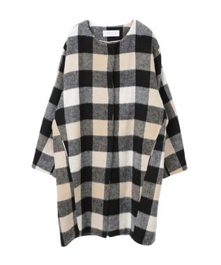 Green Parks シャギーノーカラーコート Beige