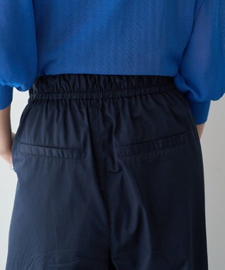 YECCA VECCA コットンイージー切替ワイドパンツ Navy