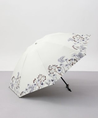 AURORA JILL STUART（ジル スチュアート） ボタニカルプリント晴雨兼用傘（折り畳み・ミニ傘） ライトグレー