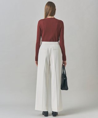 ICB 【洗える】エクストラファインメリノリブ ヘンリーネック プルオーバー マホガニー系