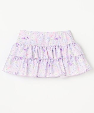 ANY KIDS ギンガムチェック×花柄セパレート水着 ラベンダーギンガム×花柄