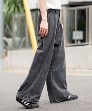 WEGO ローライズバギーフレアデニムパンツ デニムブラックソノタ