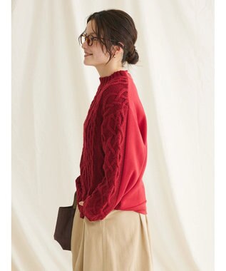 CRAFT STANDARD BOUTIQUE ケーブルニットドッキングスウェット Red