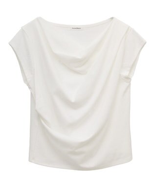 Green Parks ドレープオフショルフレンチ袖Ｔシャツ Off White