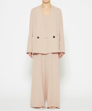 uncrave 【接触冷感・撥水・洗濯機洗い可】クールタッチツイル ジャケット（uncrave STANDARD） ピンクベージュ