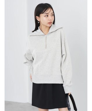earth music&ecology ハーフＺＩＰスウェット Light Gray Mixture