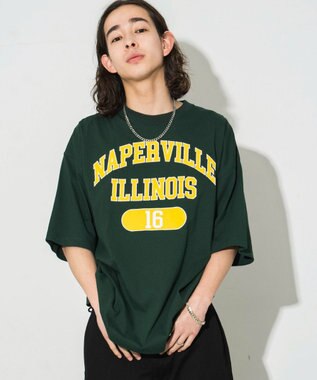 WEGO 【ユニセックス着用ITEM/ネックレス付き】アクセ付きグラフィックT（S） グリーン