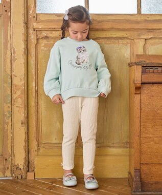 ANY KIDS ケーブル ジャガードレギンス エクリュ