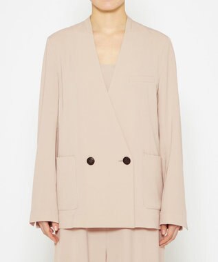 uncrave 【接触冷感・撥水・洗濯機洗い可】クールタッチツイル ジャケット（uncrave STANDARD） ピンクベージュ