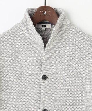 JOSEPH ABBOUD 【キングサイズ・軽くて洗える】ストローヤーンニット カーディガン ライトグレー系