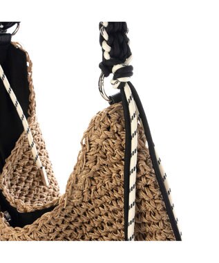 UNBILLION カシュカシュ cachecache / パラコードハンドルクロッシェトート カゴバッグ キャメル