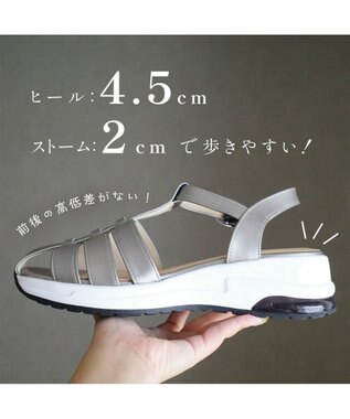 Pointer 日本製 本革グルカスポーツサンダル グレーメタリック