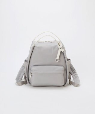 TOPKAPI 【Breath TOPKAPI】【撥水】ツヤ ナイロン レザーハンドル ミニ リュック ライトグレー