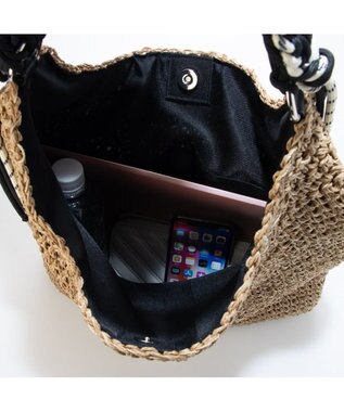 UNBILLION カシュカシュ cachecache / パラコードハンドルクロッシェトート カゴバッグ キャメル