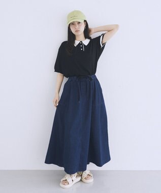 earth music&ecology デニムフレアスカート Brown