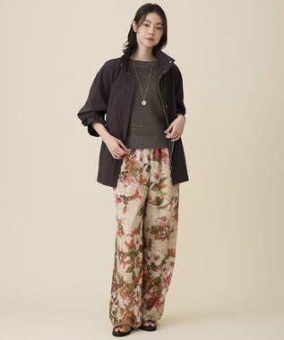 自由区 コットンリネンウェザーライト コート ブラウン