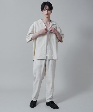 WEGO 【ユニセックス着用アイテム/手洗い可/SETUP可/ウエストゴム】リネンレーヨンイージーパンツ オフホワイト