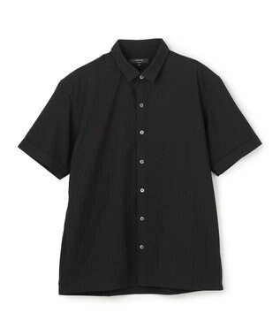 JOSEPH HOMME 【新型】トリコサッカーストレッチ　 レギュラーカラー半袖シャツ ブラック系