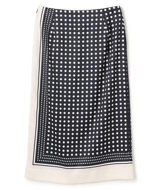 BEIGE， GADE / モノトーンドット柄ラップ風スカート Navy Mix