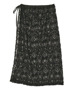 earth music&ecology モールレースラップスカート Black
