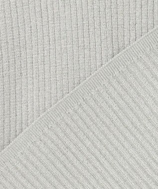 組曲 ラメリブポロ襟 ニット シルバーグレー系