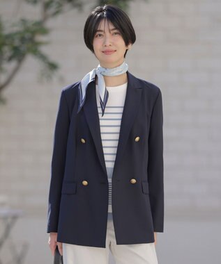 J.PRESS LADIES スクエアドット 剣先 スカーフ サックスブルー系5