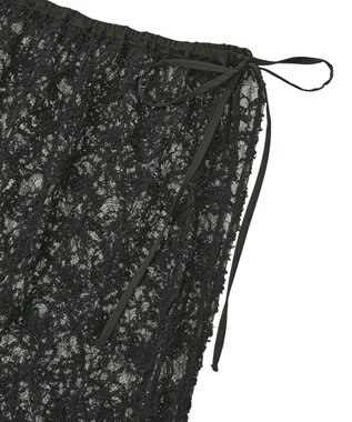 earth music&ecology モールレースラップスカート Black