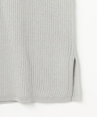 組曲 ラメリブポロ襟 ニット シルバーグレー系