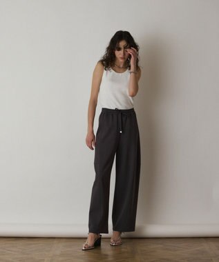 GRACE CONTINENTAL Uネックリブニットトップ ホワイト