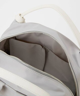 TOPKAPI 【Breath TOPKAPI】【撥水】ツヤ ナイロン レザーハンドル ミニ リュック ライトグレー