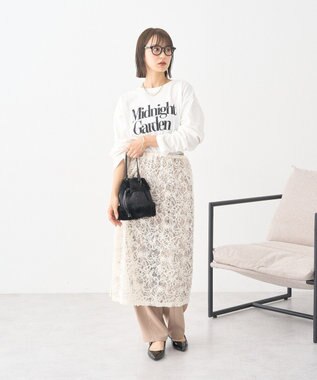 earth music&ecology モールレースラップスカート Ivory