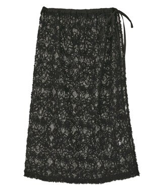 earth music&ecology モールレースラップスカート Black